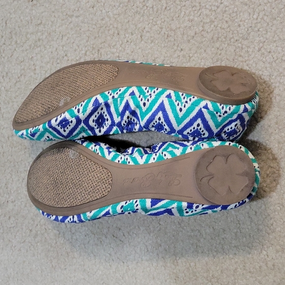 Green and Blue Lucky Brand Ballet Flats 7.5 - Picture 4 of 5